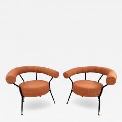Rito Valla Mid Century Modern Pair of Armchairs by IPE Bologne Italy 1950s - 3098441