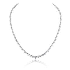 Riveria 14K White Gold 11 73cttw Round Cut Diamond Necklace - 4817805
