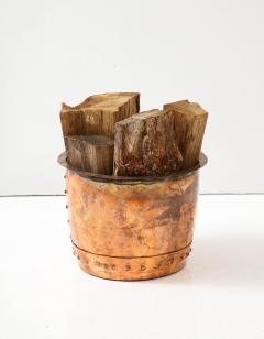 Riveted Copper Log Bin - 3209292