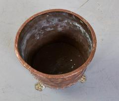 Riveted Copper Log Bin with Brass Paw Feet - 2986620