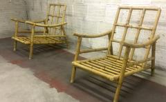 Riviera Style Superb Pair of Bamboo Lounge Chairs - 414180