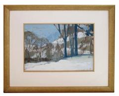 Robb Beebe Gouache on paper of an atmospheric wintry forest scene signed Robb Beebe - 950309