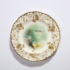Robert A Holland Antique Set Eight Hand Painted Minton Plates Depicting Fish Signed A Holland - 3376147