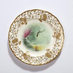 Robert A Holland Antique Set Eight Hand Painted Minton Plates Depicting Fish Signed A Holland - 3376213