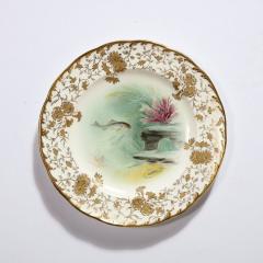 Robert A Holland Antique Set Eight Hand Painted Minton Plates Depicting Fish Signed A Holland - 3376217
