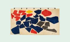 Robert Arthur Goodnough Vintage Cubist Inspired Tapestry by Robert Goodnough USA circa 1980 - 4386484