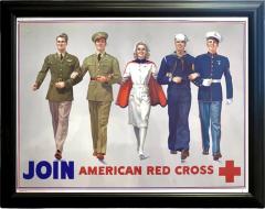 Robert C Kauffmann Join American Red Cross Vintage WWII Recruitment Poster by R C Kauffmann - 3952577