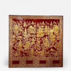 Robert Crowder Hand Painted Robert Crowder Chinoiserie Screen with Gold Leaf Detail - 2367184