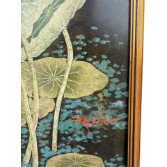 Robert Crowder Original Robert Crowder Chinoiserie Painting of Birds Lotus Flowers 2 of 2 - 4150595