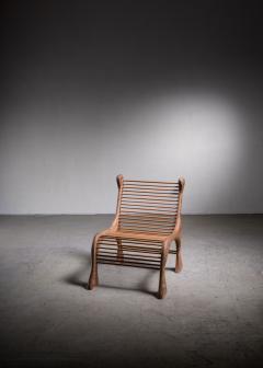 Robert Dice Robert Dice Rare Studio Crafted Chair with Dowel Seating USA 1970s - 2499561