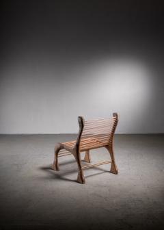 Robert Dice Robert Dice Rare Studio Crafted Chair with Dowel Seating USA 1970s - 2499563