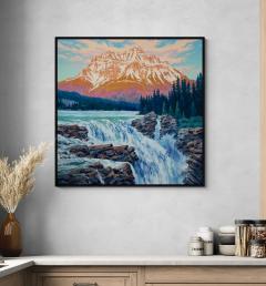 Robert E Wood Athabasca Falls Sunset - 4102179