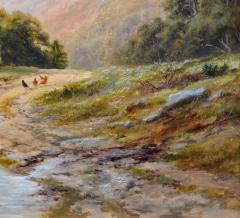 Robert Gallon In the Lledr Valley 19th Century Welsh Landscape Oil Painting - 2313140