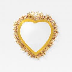 Robert Goossens Large Coral Heart Mirror - 3863274