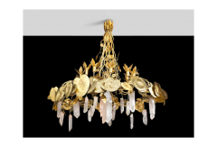 Robert Goossens Robert Goossens Water Lillies Crystal Chandelier for Crist bal Balenciaga 1970s - 1553469