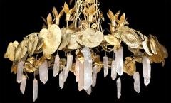 Robert Goossens Robert Goossens Water Lillies Crystal Chandelier for Crist bal Balenciaga 1970s - 1553471