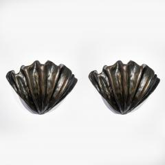 Robert Goossens Shell shaped wall light in brown patinated bronze - 3614464