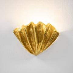 Robert Goossens Shell shaped wall light in gilded bronze - 3659335