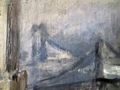 Robert Hallowell Early Wall Street Vintage Lower Manhattan Skyline painting Capitalism Rising - 4685913
