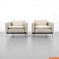 Robert Haussmann Pair of Robert Haussmann Leather Lounge Chairs - 240601