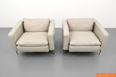 Robert Haussmann Pair of Robert Haussmann Leather Lounge Chairs - 240602