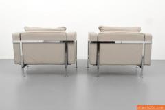 Robert Haussmann Pair of Robert Haussmann Leather Lounge Chairs - 240604