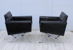 Robert Haussmann Robert Haussmann Chrome And Leather Lounge Chairs - 1100830