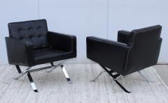 Robert Haussmann Robert Haussmann Chrome And Leather Lounge Chairs - 1100832