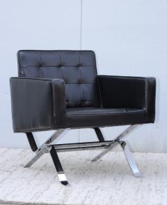 Robert Haussmann Robert Haussmann Chrome And Leather Lounge Chairs - 1100833