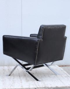 Robert Haussmann Robert Haussmann Chrome And Leather Lounge Chairs - 1100834