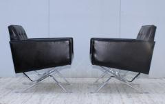 Robert Haussmann Robert Haussmann Chrome And Leather Lounge Chairs - 1100835