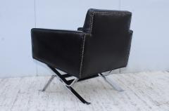 Robert Haussmann Robert Haussmann Chrome And Leather Lounge Chairs - 1100842