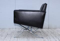 Robert Haussmann Robert Haussmann Chrome And Leather Lounge Chairs - 1100844