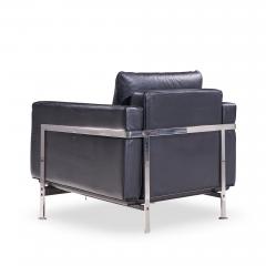 Robert Haussmann Robert Haussmann for De Sede Mid Century Black Leather Chairs Pair - 4499556