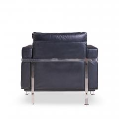 Robert Haussmann Robert Haussmann for De Sede Mid Century Black Leather Chairs Pair - 4499557