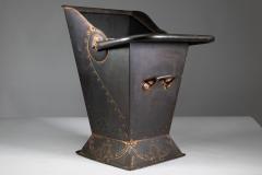 Robert Hilton Robert Hilton An Arts Crafts Copper Coal Bucket with a Single Flower in Seed - 4188451