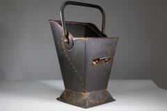 Robert Hilton Robert Hilton An Arts Crafts Copper Coal Bucket with a Single Flower in Seed - 4188452