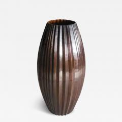 Robert Kuo Antique Copper Barrel Vase by Robert Kuo Hand Repouss Limited Edition - 3836218