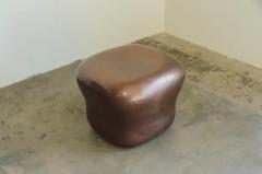 Robert Kuo Antique Copper Cushion Drumstool by Robert Kuo Hand Repousse Contemporary - 3836834