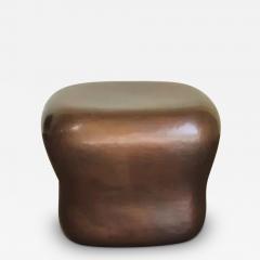 Robert Kuo Antique Copper Cushion Drumstool by Robert Kuo Hand Repousse Contemporary - 3848848