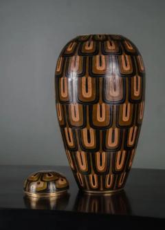 Robert Kuo Baluster Jar Lid Fish Scale Design by Robert Kuo Limited Edition Cloisonn  - 3829987