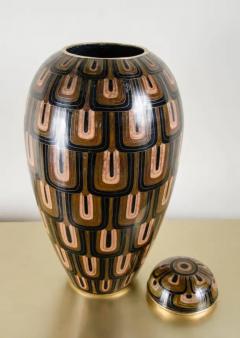 Robert Kuo Baluster Jar Lid Fish Scale Design by Robert Kuo Limited Edition Cloisonn  - 3829988