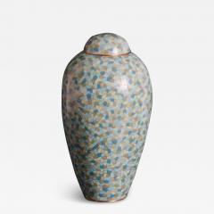 Robert Kuo Baluster Jar and Lid in Azure Colors by Robert Kuo Limited Edition - 3835934