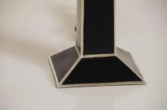 Robert Kuo Black Lacquer Obelisk Table Lamp w White Bronze by Robert Kuo Limited Edition - 3831611
