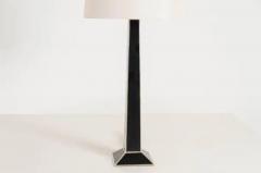 Robert Kuo Black Lacquer Obelisk Table Lamp w White Bronze by Robert Kuo Limited Edition - 3831612