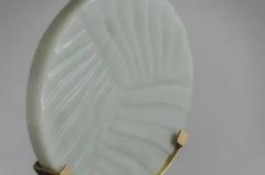 Robert Kuo Cascade Design Grey Peking Glass Disc on Stand by Robert Kuo Limited Edition - 3836692