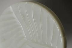 Robert Kuo Cascade Design Grey Peking Glass Disc on Stand by Robert Kuo Limited Edition - 3836711