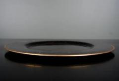 Robert Kuo Charger Black Woodgrain Design Cloisonn by Robert Kuo Limited Edition - 3829996