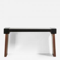 Robert Kuo Ching Style Console in Black Lacquer and Antiqued Copper by Robert Kuo - 3848990