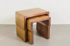 Robert Kuo Cintura Nesting Tables Set of 2 in Brass and Copper by Robert Kuo Limited - 3838311